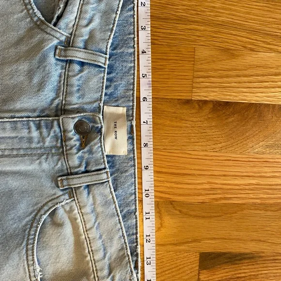NWT $990 The Row Carel High Rise Boyfriend distressed Jeans Light Wash Size 0/25
